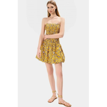 Yazlık Mini Elbise Pamuk Dokuma Ekose Casual Skater Zarifane Tasarım Kaliteli İşçilik