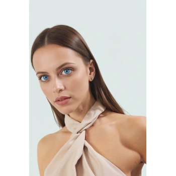 Yazlık Modal Bluz Renk Halter Yaka Dokuma Trend Tasarım Şık Görünüm