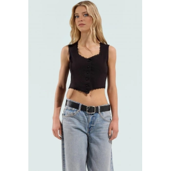 Yazlık Pamuklu Crop Bluz Renk Havuz Yaka Fitted Vücut Hatlı Premium Kalite Mükemmel Uyum