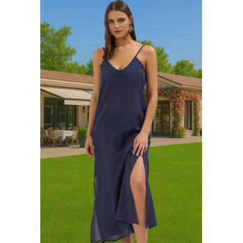 Yazlık Plaj Elbisesi %100 Pamuk Maxi Vual Dokuma Modern Stil Özel Tasarım Dayanıklı Malzeme