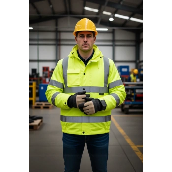 Yüksek Görünürlüklü Kışlık İş Güvenliği Mont EN 343 Olympus Essential Vis Bomber Lined Reflektörlü