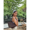 Kadın El ve Omuz Kullanımlı Çıkarılabilir Cüzdanlı Modern Kesim Shopper Çanta