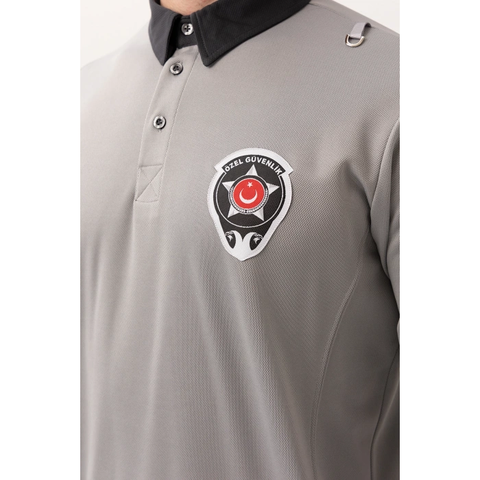 Münih Uzun Kol Güvenlik T-shirt Gri-füme