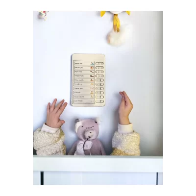 Ahşap Çocuk Günlük Rutin Checklist Eğitici Oyuncak