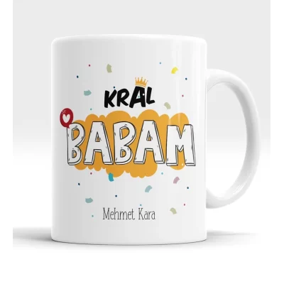 Kişiye Özel Kral Babam Tasarımlı Kupa Bardak