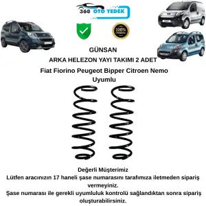 GÜNSAN 060012 Arka Helezon Yayı Takım Fiat Fiorino Peugeot Bipper Citroen Nemo