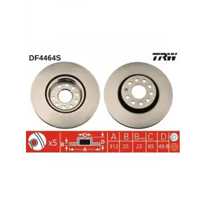 Trw DF4464S Ön Fren Disk Takım Volkswagen Jetta 2008 > 2017