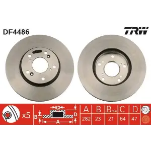 TRW DF4486 Ön Fren Disk Takımı Honda Civic FD6