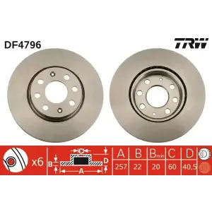 TRW DF4796 Ön Fren Disk Takım Fiat Grande Punto > Punto Evo