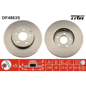 TRW DF4863S Ön Fren Disk Takımı Mercedes C180 > 200 > 220 > E180 > 200 > 220 > 250