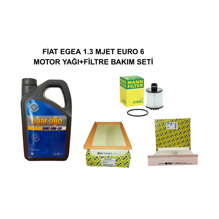Fiat Egea 1.3 Mjet Euro 6 Yağ + Filtre Bakım Seti 4 Parça