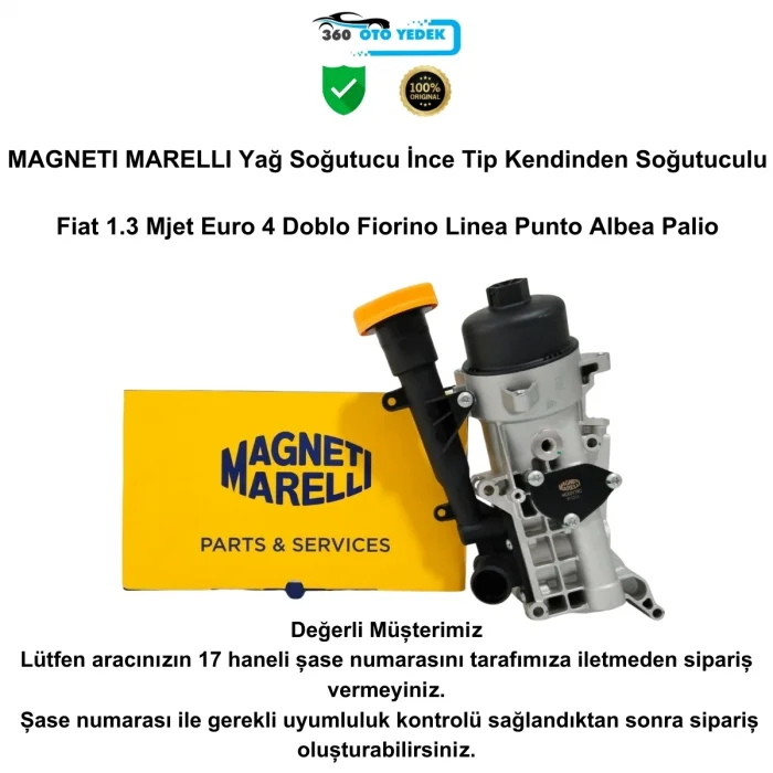 Magneti Marelli 359001603170 Yağ Soğutucu Fiat 1.3 Mjet Euro 4 Doblo Fiorino Linea Punto Albea Palio