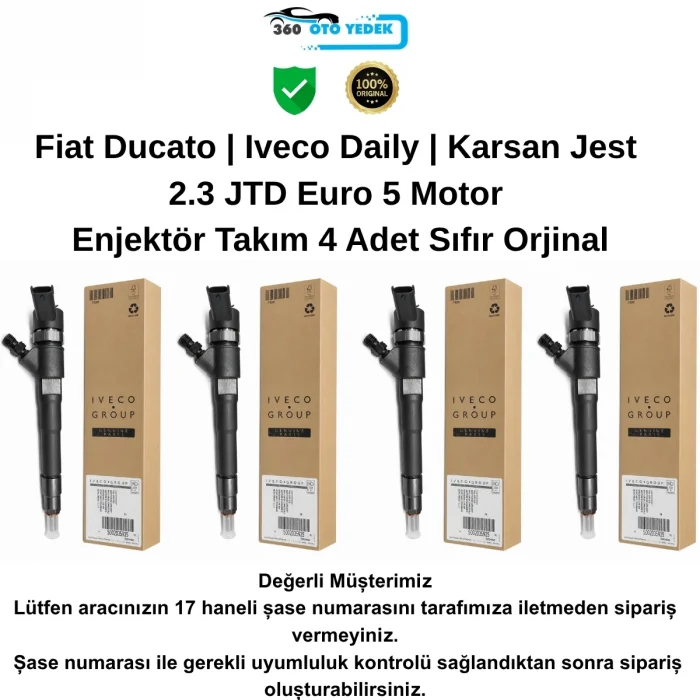 IVECO 504389548 Enjektör Takım 2.3 JTD Euro 5 Fiat Ducato İveco Daily Karsan Jest