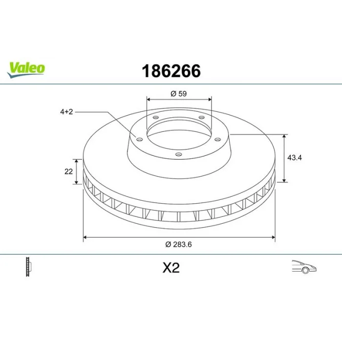 VALEO 496086 Ön Fren Disk Takım | Fiat Linea | Doblo | Bravo | Stılo