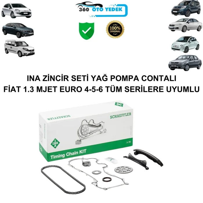 INA 559181741 | Zincir Seti Fiat 1.3 Mjet Euro 4-5-6 Tüm Serilere Uyumlu