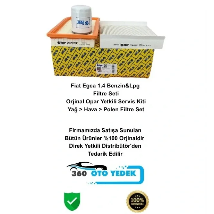 Opar 55179793 Fiat Egea 1.4 Benzinli Filtre Bakım Seti Yağ > Hava > Polen Filtresi