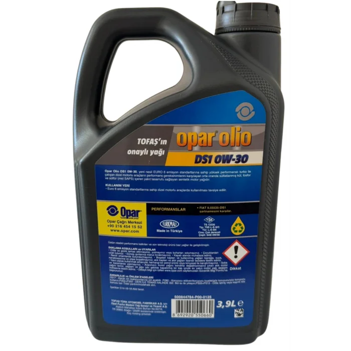 Opar 55177950 Olio Ds1 0W30 3.9 Litre Motor Yağı Üretim Yılı 2025