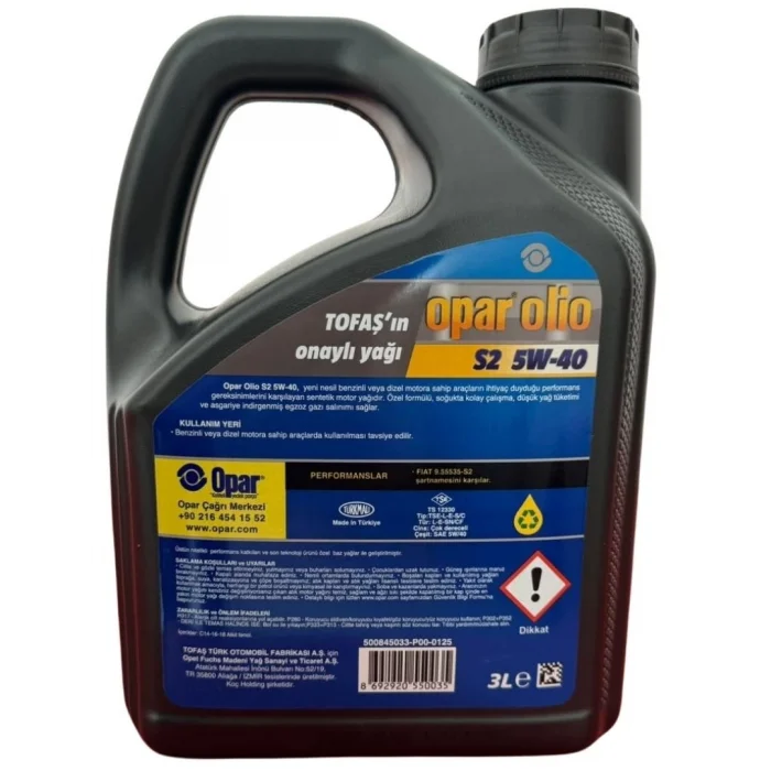 Opar Olio S2 5W40 3 Litre 55175966