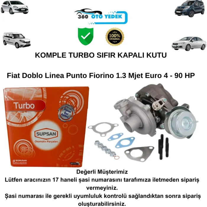 SUPSAN U002 Turbo Fiat 1.3 Mjet Euro 4 90 Hp Doblo Linea Punto Fiorino