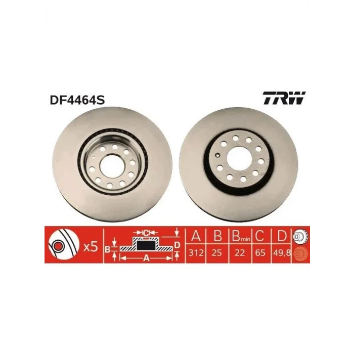 Trw DF4464S Ön Fren Disk Takımı SKODA KAROQ