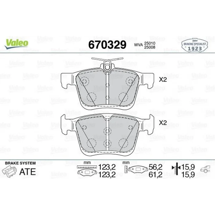 VALEO 670329 | Arka Fren Balatası Seat Leon Ateca