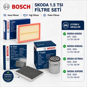 BOSCH Filtre Seti Skoda 1.5 TSI Karoq Superb Kodiaq Octavia