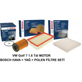 Bosch Filtre Seti 1.6 Tdi Volkswagen Golf 7