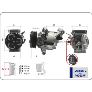 GUA 51326 | Klima Kompresörü Dacia 1.5 dCi Duster Sandero Logan MCV 2017 Sonrası