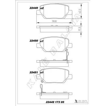 KALE 22449 Arka Fren Balatası Fiat Egea 1.6 Mjet