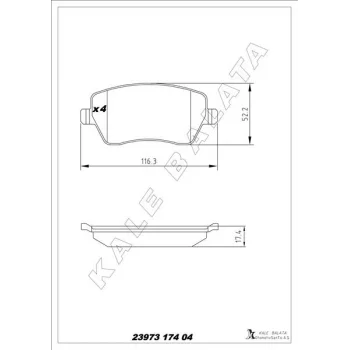 KALE 23973-174-04-ANS | Ön Fren Balatası Renault Clio Symbol Modus 2004-2014