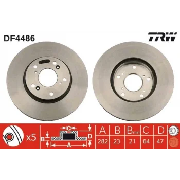 TRW DF4486 Ön Fren Disk Takımı Honda Civic FD6