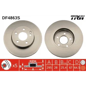 TRW DF4863S Ön Fren Disk Takımı Mercedes C180 > 200 > 220 > E180 > 200 > 220 > 250
