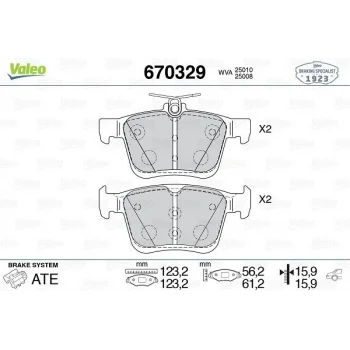 VALEO 670329 | Arka Fren Balatası Seat Leon Ateca