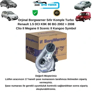 Borgwarner 54359880002 Turbo Renault 1.5 DCI K9K 80 BG 2002 > 2008 Clio II Megane II Scenic II Kangoo Symbol