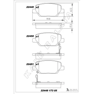 KALE 22449 Arka Fren Balatası Fiat Egea 1.6 Mjet