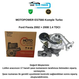 MOTOPOWER ES7566 Komple Turbo Ford Fiesta 2002 > 2008 1.4 TDCI