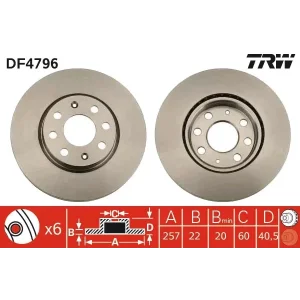 TRW DF4796 Ön Fren Disk Takım Fiat Grande Punto > Punto Evo
