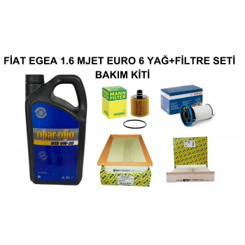 Fiat Egea 1.6 Mjet Euro 6 Yağ + Filtre Bakım Seti 5 Parça