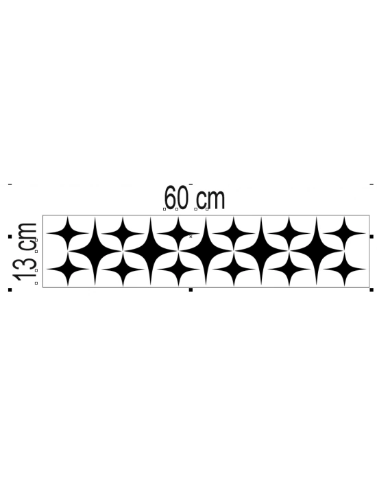4 KÖŞE YILDIZ ARAÇ KAPLAMA SETİ ARKSESUAR STİCKER 13*60 cm