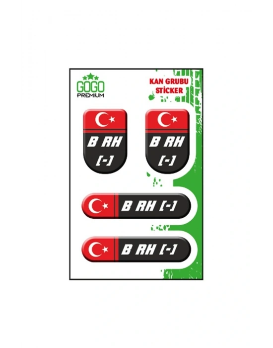 Kan Grubu I B Rh(+) Siyah Dörtlü Damla Etiket