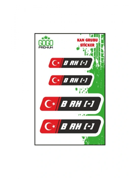 Kan Grubu Iı B Rh(-) Siyah Dörtlü Damla Etiket