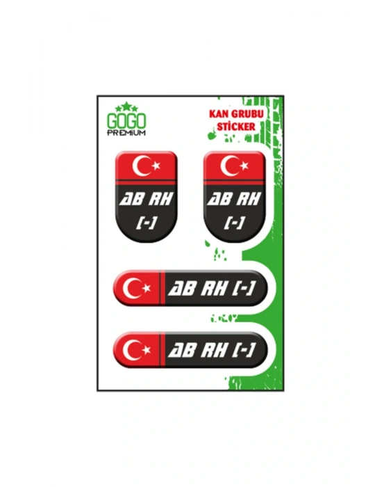 Sevgent Kan Grubu I Ab Rh( ) Siyah Dörtlü Damla Etiket