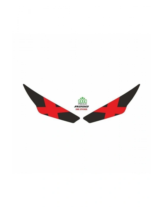 RKS R250 2023 UYUMLU FAR STİCKER X KIRMIZI