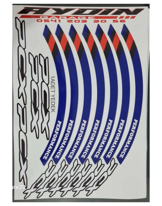 HONDA pcx Uyumlu mavi1 Set Jant Şeridi