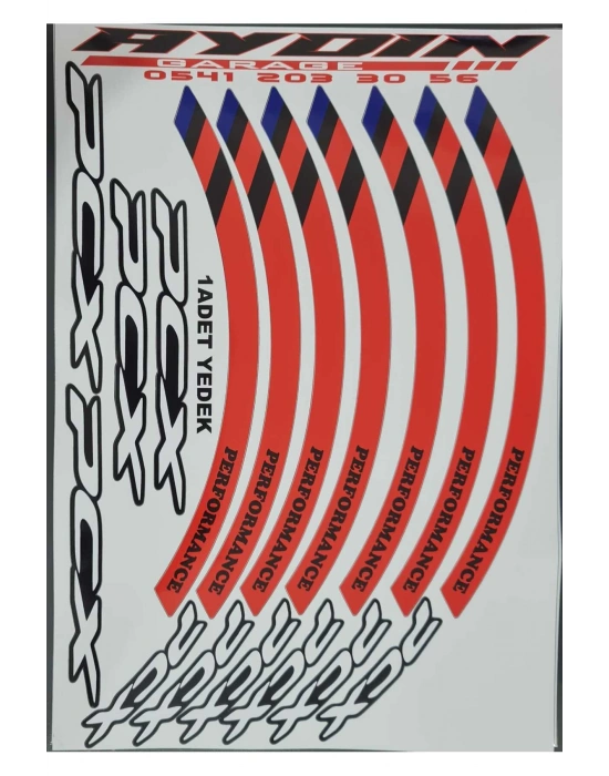 HONDA PCX JANT ŞERİDİ KIRMIZI 1 TAKIM