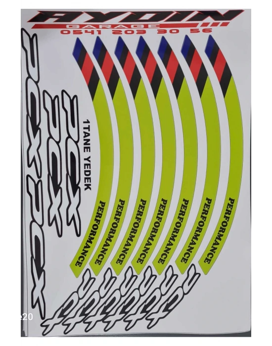 HONDA PCX JANT ŞERİDİ YEŞİL uyumlu