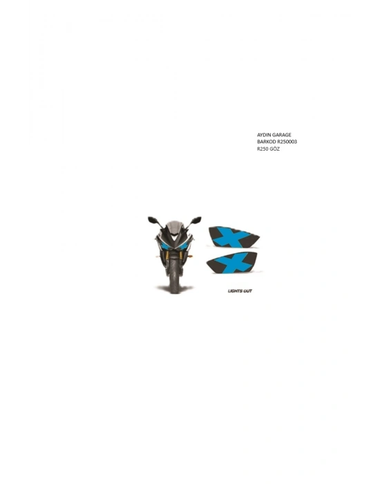 Yamaha R25 Uyumlu Far Sticker Far Içi Göz Sticker R25 Sticker MAVİ X