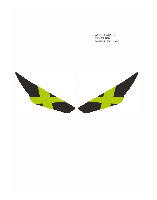 RKS R250 2023 UYUMLU FAR STİCKER FISTIK YEŞİLİ X GÖZ