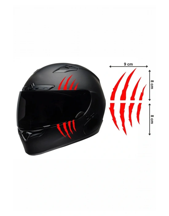 Motorsiklet Kask Pençe KIRMIZI Sticker 9x16 cm