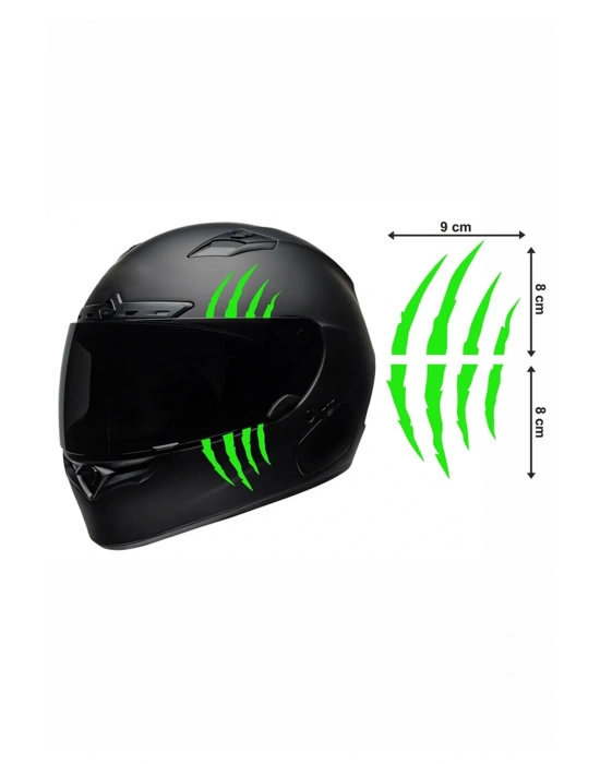 Motorsiklet Kask Pençe YEŞİL Sticker 9x16 cm